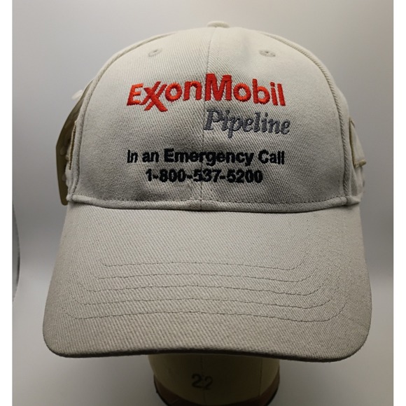 ExxonMobil Pipeline Opti-Grab Hat KC Caps Tan Embroidered Baseball Cap NWT